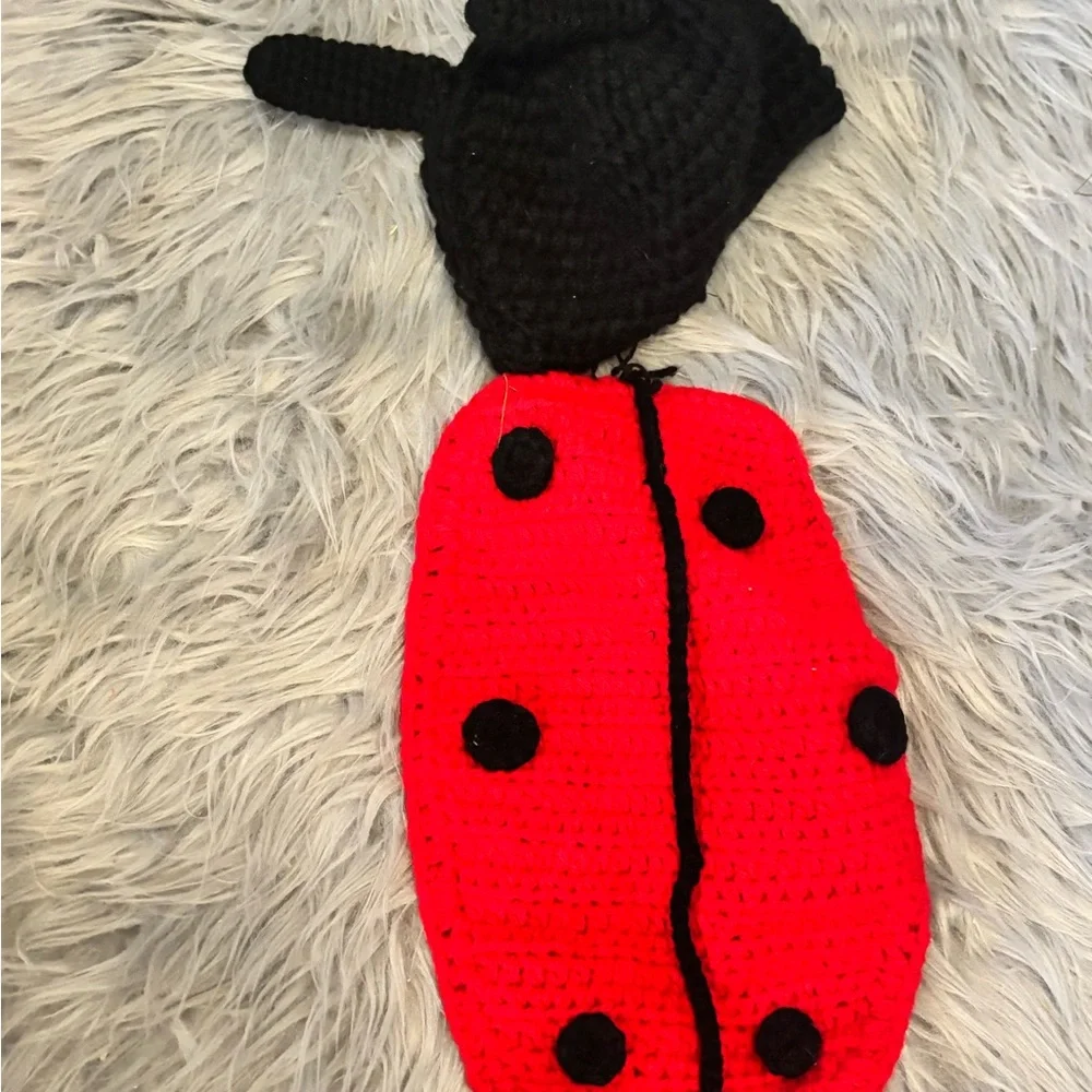 Adorable Ladybug  & Turtle Crochet Baby Costume NB-3M Bundle=2 - Picture 5 of 9